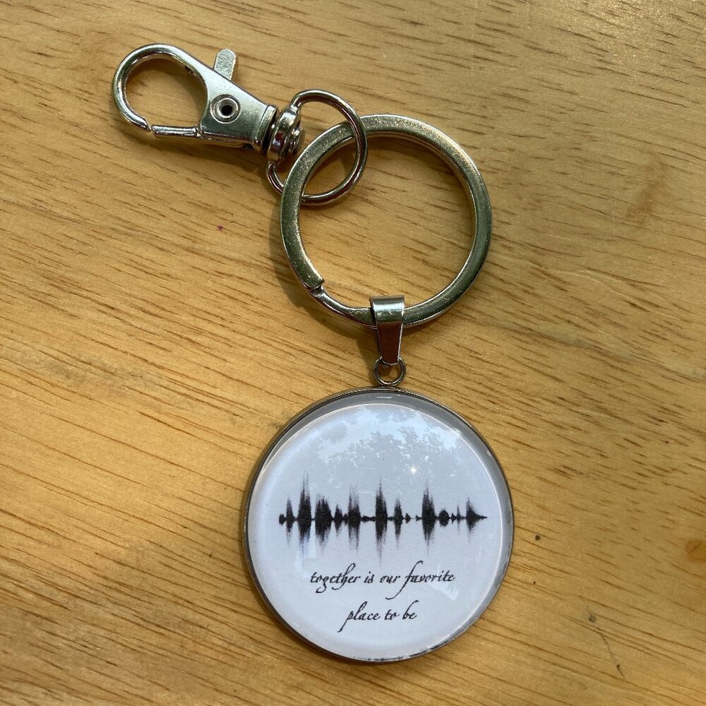 NEW Together Is Our Favorite Soundwave Steel Keychain 1.18in Modern Minimalist